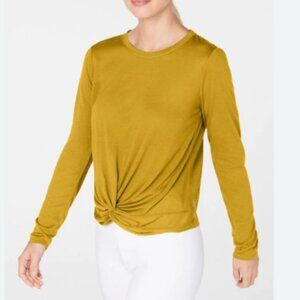 NWT CALVIN KLEIN PERFORMANCE TWIST FRONT LONG SLEEVE ATHLETIC TOP XS SPORTY